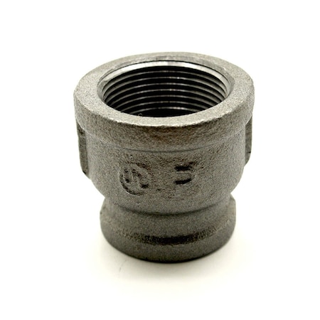 1-1/2 Inch X 1-1/4 Inch Black Steel Reducer Coupling
